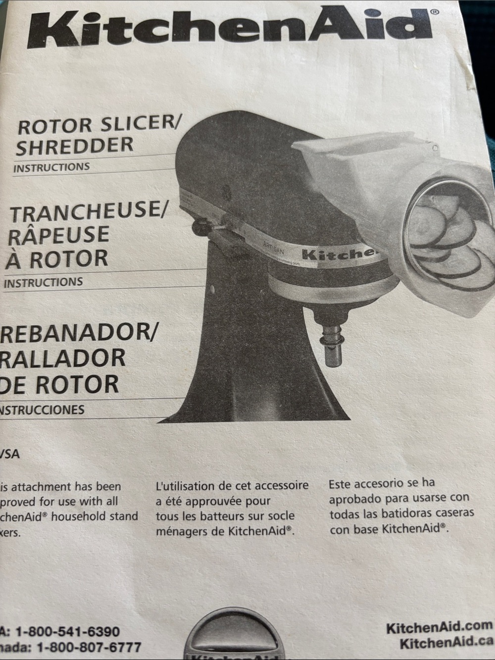 KitchenAid RVSA Stand Mixer Rotor Slicer Shredder Attachment White 4 Cones - Picture 15 of 15